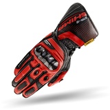 SHIMA STR-2 Motorradhandschuhe Herren - Touchscreen, Sommer, Sport Leder Handschuhe mit Carbon Knöchelprotektor, Handflächen- und Fingerschieber, Verstärkte Handfläche (Schwarz/Rot, XXL)