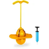 Relaxdays Pogo Ball für Kinder, Gelb,Schwarz
