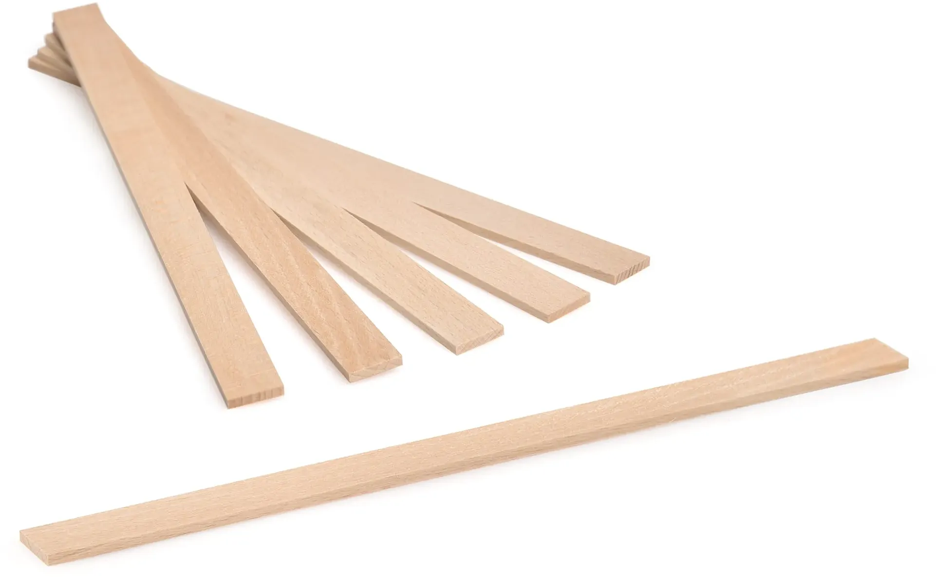 100 Stk. Holzstäbchen | 258 x 16 x 3.2 mm | Buchenholz zum Bastlen