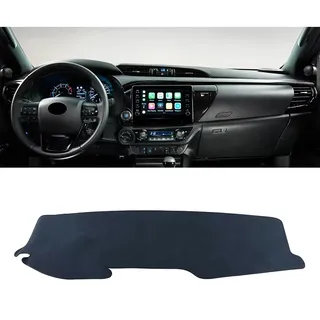 MNNZHG Armaturenbrett-Abdeckung Für Toyotaes Für Hilux 2015 2016 2017 2018 2019 2020 2021 2022 2023 Dashboard Abdeckung Vermeiden Pad Teppiche Auto Zubehör Armaturenbrett-Matte(Black LHD)