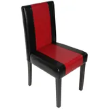 Mendler 4er-Set Esszimmerstuhl Stuhl Küchenstuhl Littau ~ Kunstleder, schwarz-rot, dunkle Beine