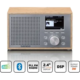 Lenco DAR-017WH - Kompaktes und stilvolles DAB+/FM-Radio mit Bluetooth Tischradio