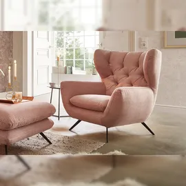 KAWOLA Sessel CHARME Hochlehnsessel Cord rosa
