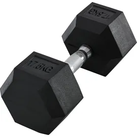 Homcom Hexagon Gummihantel 17,5 kg Kurzhantel schwarz