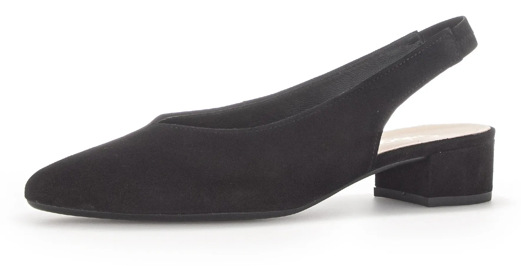 Slingpumps, Blockabsatz, Abendschuh, Sommerschuh mit elastischem Riemchen, Gr. 39, schwarz, , 81507612-39