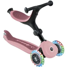 GLOBBER Go-Up Active Lights 3 in 1 Dreirad Laufrad und Scooter 120/80 mm 3-Rädrig Höhenverstellbar Pastellrosa