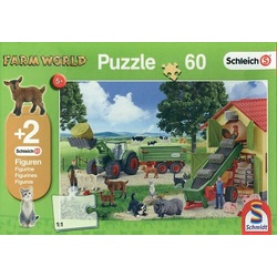 Puzzle - Farm World - 60 Teile mit 2 Schleich-Figuren
