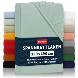 Blumtal Blumtal® Spannbettlaken, Grün, Textil, Uni, 120x190 cm, Oekotex Standard 100, Schlaftextilien, Bettwäsche, Bettlaken