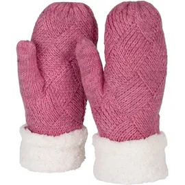 Stylebreaker Fäustlinge mit Rauten Muster und Fleece Pink Einheitsgröße