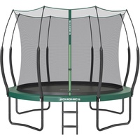 SONGMICS Federloses Trampolin Ø 305 cm, Trampolin Outdoor für Kinder, elastische Seile, Sicherheitsnetz mit Reißverschluss, Glasfaserstangen, sicher, geräuscharm, dschungelgrün STR106C01