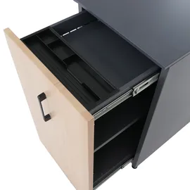 Mendler HWC-Q27 Büroschrank 74x43x80cm dunkelgrau