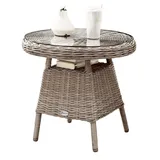 Destiny Gartentisch MALAGA Ø 60 x 55 cm Polyrattan weiß