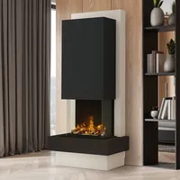 muenkel design Milano [moderner Design Elektrokamin Opti-myst]: Nero (Schiefer schwarz) - schwarz-grau