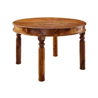 Massivmoebel24 Esstisch rund Akazie 140x140x76 honig lackiert OXFORD 0333