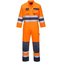 PORTWEST TX55 Herren Nantes Hi-Vis Reflektierende Overall-Arbeitsoveralls Sicherheitsklasse 3 Orange/Navy, S