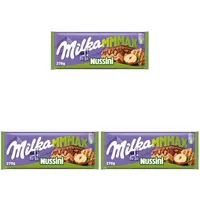 Milka Nussini 1 x 270g I Großtafel I Alpenmilch-Schokolade I mit Waffel, Haselnüssen und Haselnusscréme I Milka Nuss-Schokolade aus 100% Alpenmilch I Tafelschokolade (Packung mit 3)