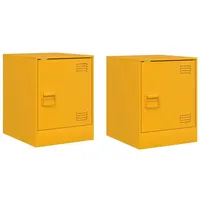 VidaXL Nachttische 2 Stk. Senfgelb 34,5x39x44 cm Stahl