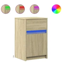 VidaXL Nachttische mit LED-Leuchten 2 Stk. Sonoma Eiche
