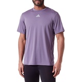 adidas Men's HIIT Workout 3-Stripes Tee T-Shirt, Shadow Violet, XXL