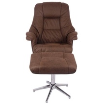 Duo Collection Relaxsessel Burnaby, mit Hocker und Relaxfunktion, 360 Grad drehbar, braun