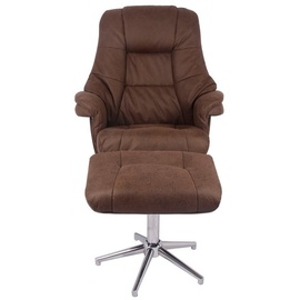 Duo Collection Relaxsessel Burnaby, mit Hocker und Relaxfunktion, 360 Grad drehbar, braun