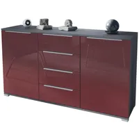 Vladon Sideboard, Bordeaux, Holzwerkstoff, 138.5x75.5x35 cm, Wohnzimmer, Kommoden &