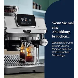 De'Longhi DELONGHI La Specialista Touch EC9455.M - Steuerung per Touchscreen, 8 voreingestellte Kaffee-Rezepte, Cold Brew, Espressomaschine Edelstahl/Schwarz