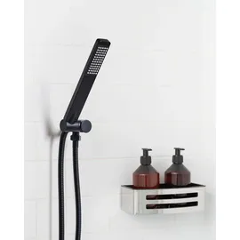 Beliani Handbrause Schwarz Metall Rechteckig Stab 1 Strahlart Modern Klassisch Duschkopf Badezimmer Stabhandbrause Stabbrause