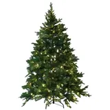 VIVANNO Künstlicher Weihnachtsbaum Künstlicher Premium Weihnachtsbaum Nordmanntanne LED, 150 cm hoch, Nordmanntanne grün Ø 112 cm x 150 cm