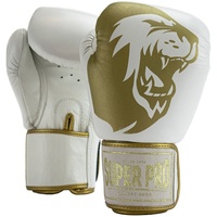 Super Pro Boxhandschuhe SUPER PRO "Warrior" Gr. 16 16 oz, goldfarben (weiß, goldfarben) Boxhandschuhe