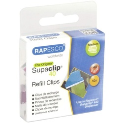 RAPESCO 40er-Pack Foldback-Klammern »SupaClip« silber