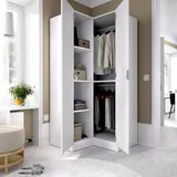 Dmora Eckschrank Elgon 91 x 184 x 92,5 cm Weiß