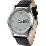 ZEIT-BAR Funk-Armbanduhr Herren, mit Datums- und Wochentaganzeige - Schwarz/Grau