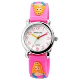 Excellanc Kinder Uhr Analog 0 mm Silikongehäuse Pink/Silber Silikonarmband Pink