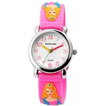 Excellanc Kinder Uhr Analog 0 mm Silikongehäuse Pink/Silber Silikonarmband Pink