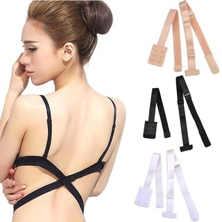 6 Stück BH Verlängerung Rückenfrei, Rückenfreier BH Verlängerung 2 Haken, BH Durchsichtige Träger Und Rücken Body Rückenfrei, BH-Verlängerer Erweiterung Für Damen Lady Backless Dress (3 Farben)