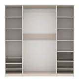 marmex möbel Kleiderschrank TRES 200 x 206 x 51 cm Beige/Grau
