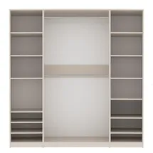 marmex möbel Kleiderschrank TRES 200 x 206 x 51 cm Beige/Grau