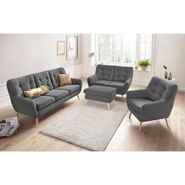 exxpo - sofa fashion Hocker Salerno Bankhocker bequem und komfortabel 140 x 46 x 67 cm Grau