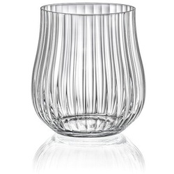 Crystalex Glas Tulipa Optic 350 ml 6er Set, Kristallglas, geriffelt, Kristallglas weiß