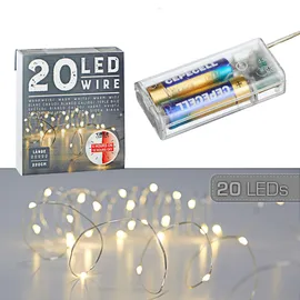 Cepewa LED Lichterkette Mikro Draht 1,9 m warmweiß silber