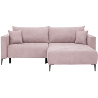 Carryhome Ecksofa, Rosa, Textil, 2-Sitzer, Füllung: Schaumstoff, seitenverkehrt montierbar, L-Form, 226x155 cm, Liegefunktion, Schlafen auf Sitzhöhe, Rücken echt, Wohnzimmer, Sofas & Couches, Wohnlandschaften, Ecksofas