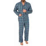 normann Flanell Pyjama Schlafanzug Blau 54