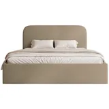 Selsey Polsterbett 140x200 mit Bettkasten, Chenille, dunkelbeige - Beige,