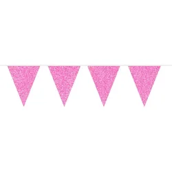 Wimpelkette glitzer pink