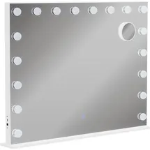 Vicco Schminktischspiegel Greta, Weiß, 80 x 61 cm mit LED-Beleuchtung