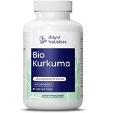 Dayvi Holistics® Bio Kurkuma Kapseln Hochdosiert [+SCHWARZER PFEFFER] - Curcuma Kapseln Piperin - Pflanzliches Ergänzungsmittel Kurkuma Curcuma Kapseln Extrakt - Turmeric Capsules (240 Kapseln)