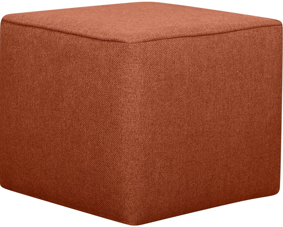 Pouf design carré en tissu brique PAVE