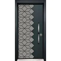 Xlmoebel Haustür Graue Eingangstür aus Aluminium und Kunststoff mit Sicherheitsschloss (1-St), Made in Europa grau