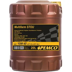 20l Pemco Multifarm 10w40 Uni Motoröl Getriebeöl Hydrauliköl Passend Für Traktor: